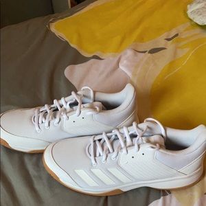White Adidas Volleyball Shoes